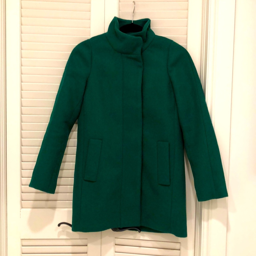 J crew factory city coat in emerald green